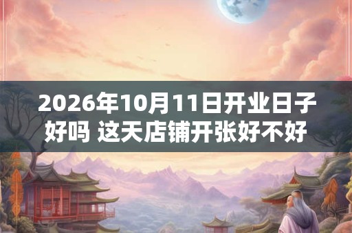 2026年10月11日开业日子好吗 这天店铺开张好不好
