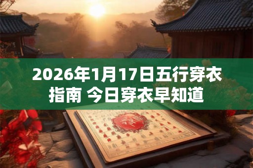 2026年1月17日五行穿衣指南 今日穿衣早知道