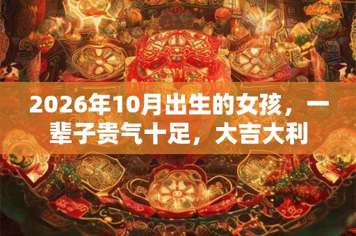 2026年10月出生的女孩,一辈子贵气十足,大吉大利 2026年10月出生的女孩,一辈子贵气十足,大吉大利