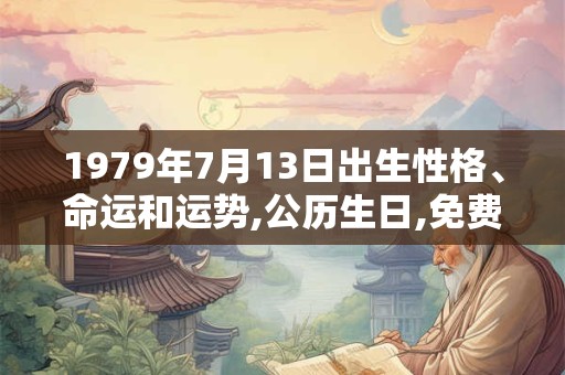 1979年7月13日出生性格、命运和运势,公历生日,免费算命