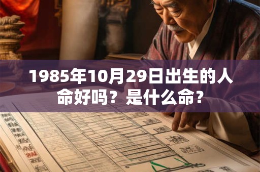 1985年10月29日出生的人命好吗？是什么命？