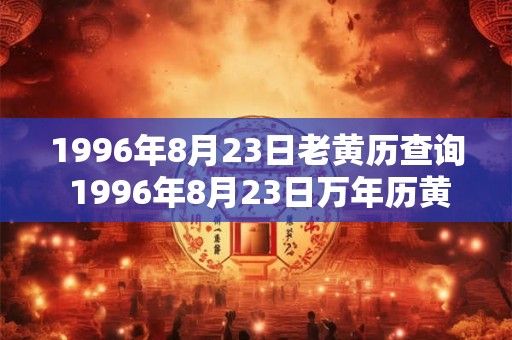1996年8月23日老黄历查询 1996年8月23日万年历黄道吉日