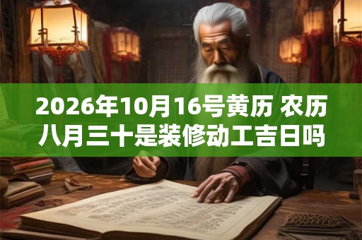 2026年10月16号黄历 农历八月三十是装修动工吉日吗