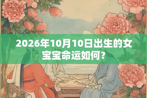 2026年10月10日出生的女宝宝命运如何？