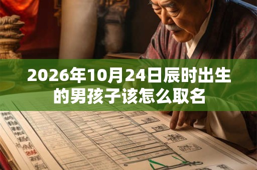 2026年10月24日辰时出生的男孩子该怎么取名