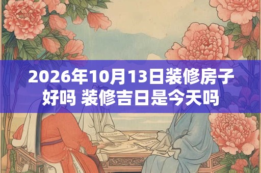 2026年10月13日装修房子好吗 装修吉日是今天吗