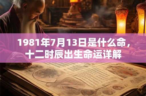 1981年7月13日是什么命,十二时辰出生命运详解 1981年7月13日是什么命,十二时辰出生命运详解