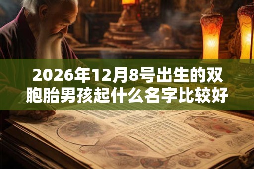 2026年12月8号出生的双胞胎男孩起什么名字比较好，五行属什么