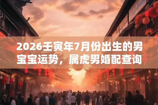 2026壬寅年7月份出生的男宝宝运势,属虎男婚配查询 2026壬寅年7月份出生的男宝宝运势,属虎男婚配查询