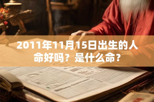 2011年11月15日出生的人命好吗？是什么命？