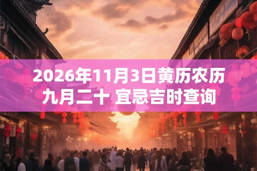 2026年11月3日黄历农历九月二十 宜忌吉时查询
