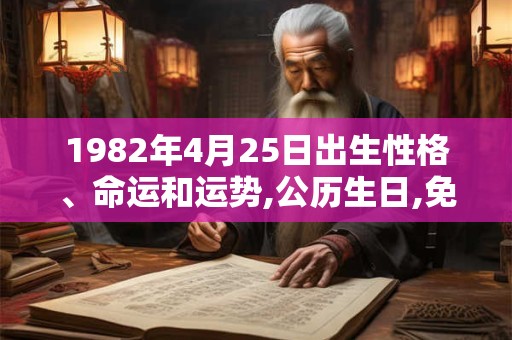 1982年4月25日出生性格、命运和运势,公历生日,免费算命