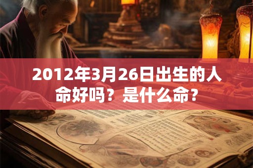 2012年3月26日出生的人命好吗?是什么命? 2012年3月26日出生的人命好吗?是什么命?