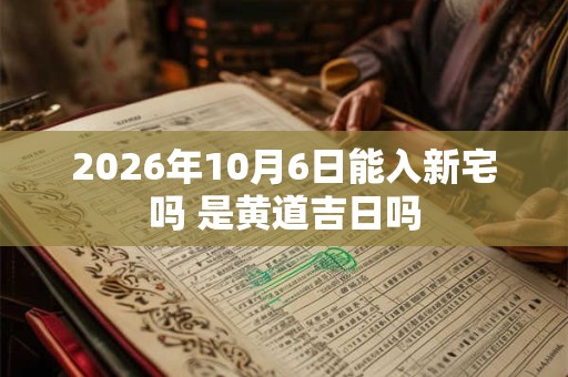 2026年10月6日能入新宅吗 是黄道吉日吗