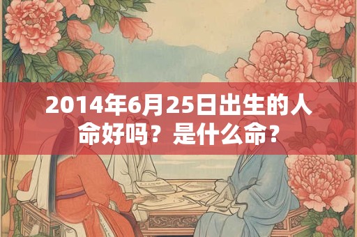2014年6月25日出生的人命好吗？是什么命？