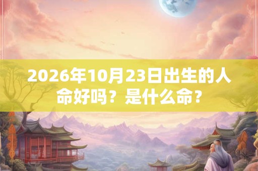 2026年10月23日出生的人命好吗?是什么命? 2026年10月23日出生的人命好吗?是什么命?