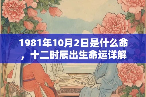 1981年10月2日是什么命,十二时辰出生命运详解 1981年10月2日是什么命,十二时辰出生命运详解