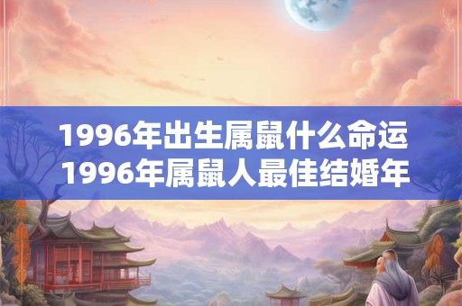1996年出生属鼠什么命运 1996年属鼠人最佳结婚年龄