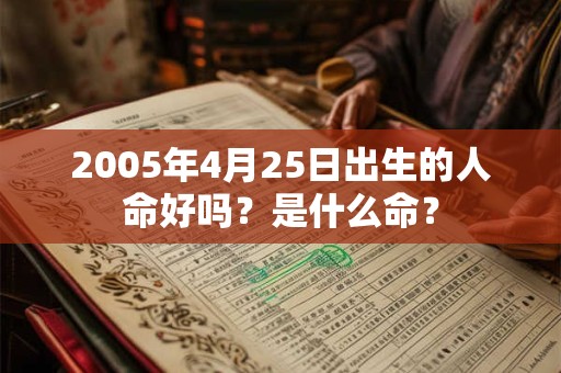 2005年4月25日出生的人命好吗?是什么命? 2005年4月25日出生的人命好吗?是什么命?