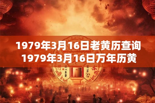 1979年3月16日老黄历查询 1979年3月16日万年历黄道吉日
