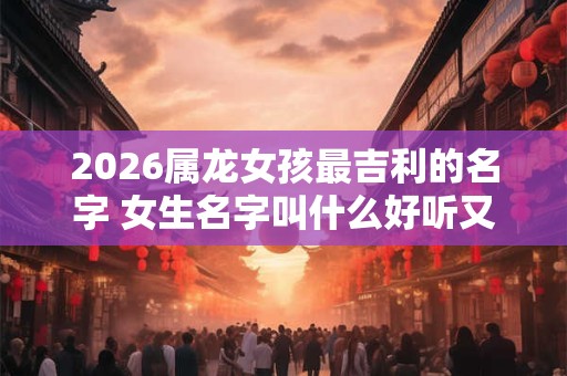 2026属龙女孩最吉利的名字 女生名字叫什么好听又有内涵的