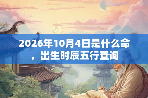 2026年10月4日是什么命，出生时辰五行查询