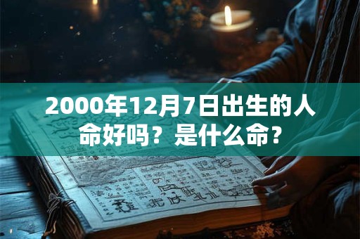 2000年12月7日出生的人命好吗?是什么命? 2000年12月7日出生的人命好吗?是什么命?
