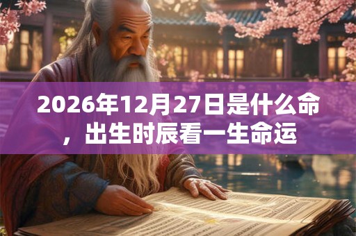 2026年12月27日是什么命，出生时辰看一生命运