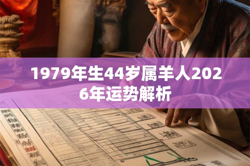 1979年生44岁属羊人2026年运势解析