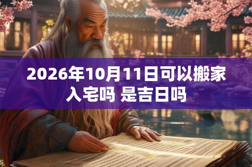 2026年10月11日可以搬家入宅吗 是吉日吗