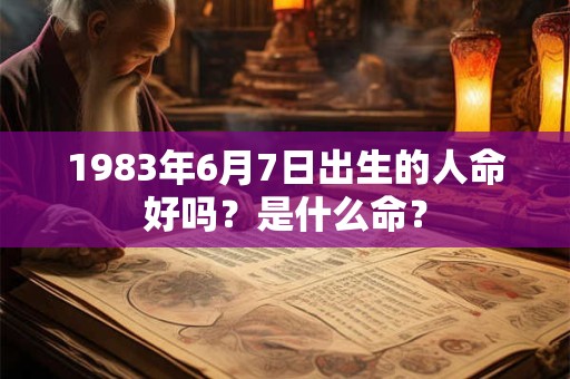 1983年6月7日出生的人命好吗？是什么命？
