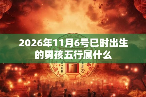 2026年11月6号巳时出生的男孩五行属什么