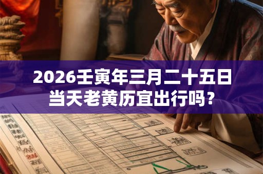 2026壬寅年三月二十五日当天老黄历宜出行吗？