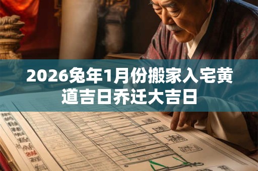 2026兔年1月份搬家入宅黄道吉日乔迁大吉日