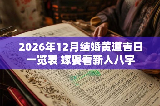 2026年12月结婚黄道吉日一览表 嫁娶看新人八字 2026年12月结婚黄道吉日一览表 嫁娶看新人八字