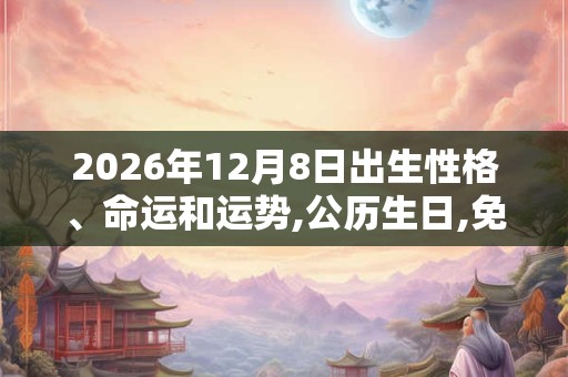 2026年12月8日出生性格、命运和运势,公历生日,免费算命