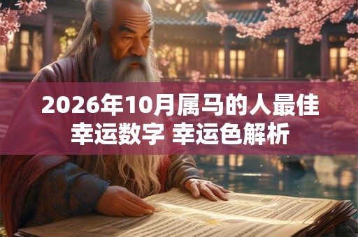 2026年10月属马的人最佳幸运数字 幸运色解析