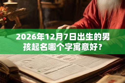 2026年12月7日出生的男孩起名哪个字寓意好？