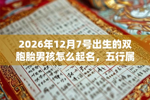 2026年12月7号出生的双胞胎男孩怎么起名，五行属什么
