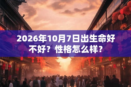 2026年10月7日出生命好不好？性格怎么样？