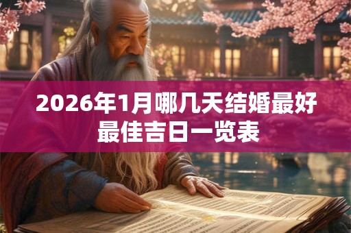 2026年1月哪几天结婚最好 最佳吉日一览表