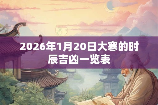 2026年1月20日大寒的时辰吉凶一览表
