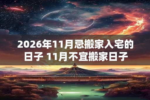 2026年11月忌搬家入宅的日子 11月不宜搬家日子