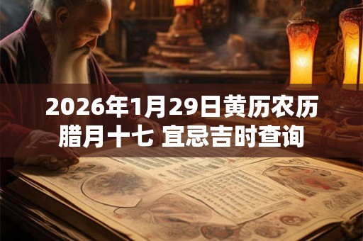 2026年1月29日黄历农历腊月十七 宜忌吉时查询 2026年1月29日黄历农历腊月十七 宜忌吉时查询