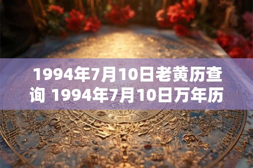 1994年7月10日老黄历查询 1994年7月10日万年历黄道吉日 1994年7月10日老黄历查询 1994年7月10日万年历黄道吉日
