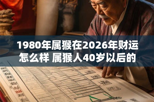 1980年属猴在2026年财运怎么样 属猴人40岁以后的命运好吗