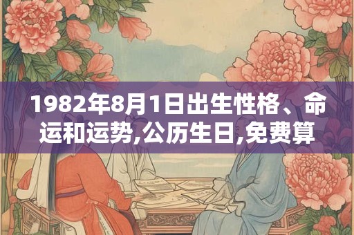 1982年8月1日出生性格、命运和运势,公历生日,免费算命