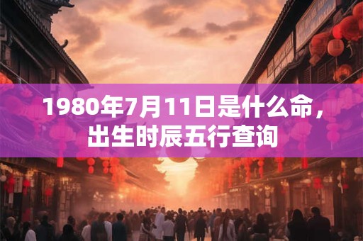 1980年7月11日是什么命，出生时辰五行查询