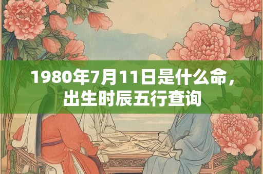 1980年7月11日是什么命，出生时辰五行查询