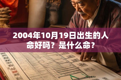 2004年10月19日出生的人命好吗？是什么命？